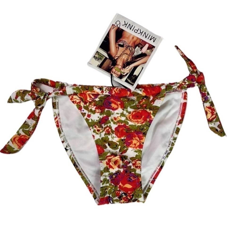 Mink Pink by Urban Outfitters Swim Bottom Bikini Women Size XS Multi Rose Floral